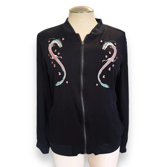 Torrid Plus Size 5 (5X) Studio Ghibli Spirited Away Anime‎ Dragon Bomber Jacket